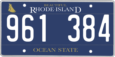 RI license plate 961384