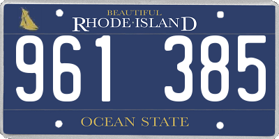 RI license plate 961385