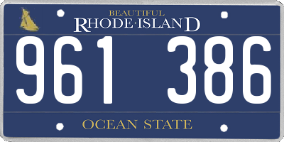 RI license plate 961386