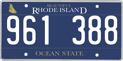 RI license plate 961388