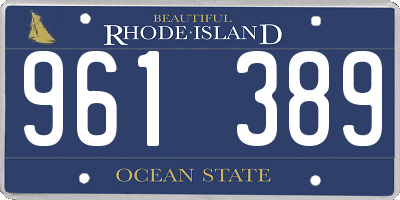 RI license plate 961389