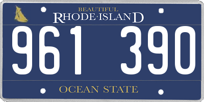 RI license plate 961390