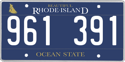 RI license plate 961391