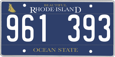 RI license plate 961393