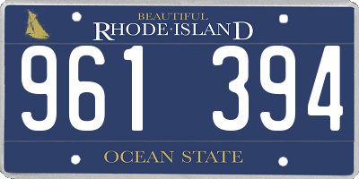 RI license plate 961394