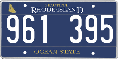 RI license plate 961395