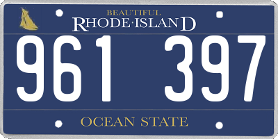 RI license plate 961397