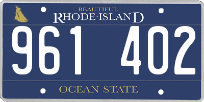 RI license plate 961402