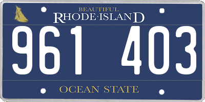 RI license plate 961403