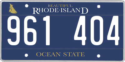 RI license plate 961404