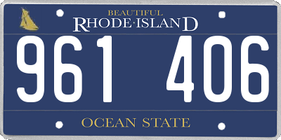 RI license plate 961406