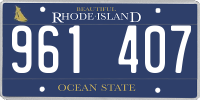 RI license plate 961407