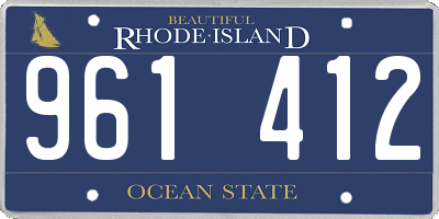 RI license plate 961412