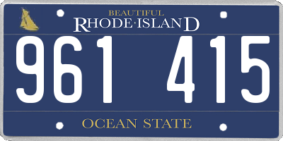 RI license plate 961415
