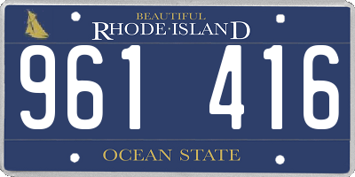 RI license plate 961416