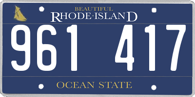 RI license plate 961417