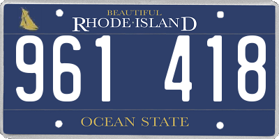 RI license plate 961418
