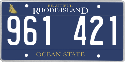 RI license plate 961421