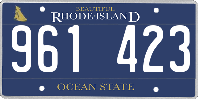 RI license plate 961423