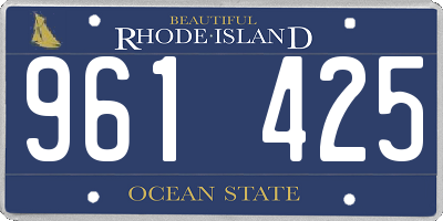 RI license plate 961425