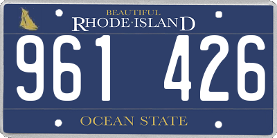 RI license plate 961426