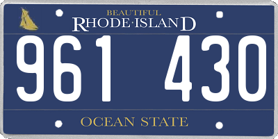 RI license plate 961430