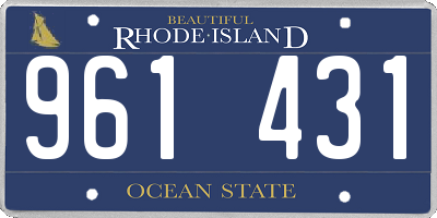 RI license plate 961431