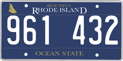 RI license plate 961432
