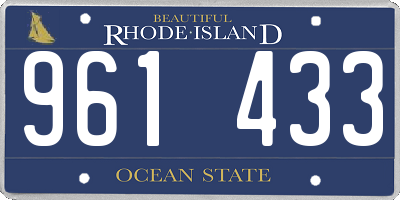 RI license plate 961433