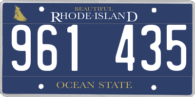 RI license plate 961435