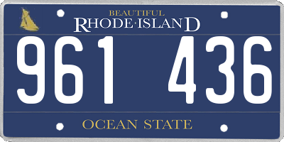 RI license plate 961436