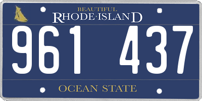 RI license plate 961437