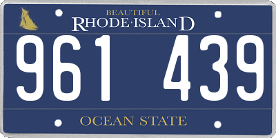 RI license plate 961439