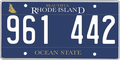 RI license plate 961442