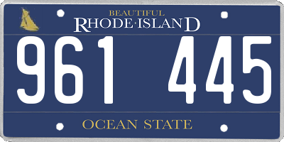 RI license plate 961445