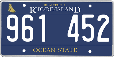 RI license plate 961452