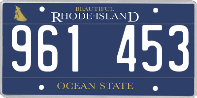 RI license plate 961453