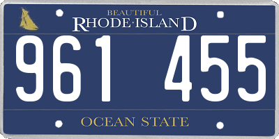 RI license plate 961455