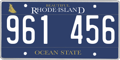 RI license plate 961456