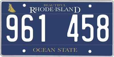 RI license plate 961458