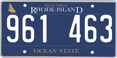 RI license plate 961463