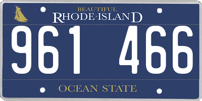 RI license plate 961466