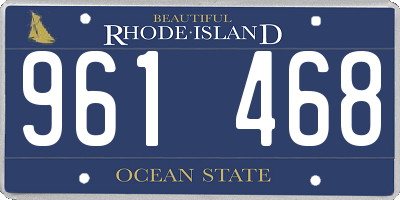 RI license plate 961468