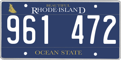 RI license plate 961472