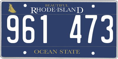 RI license plate 961473