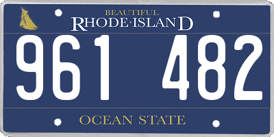 RI license plate 961482