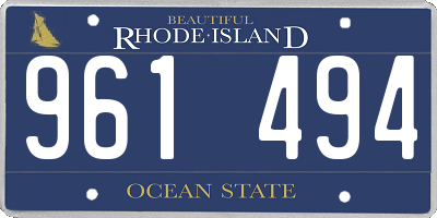 RI license plate 961494