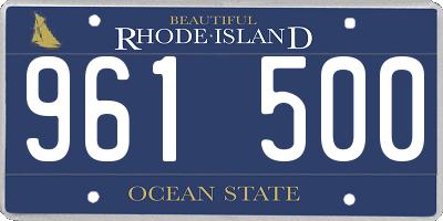 RI license plate 961500