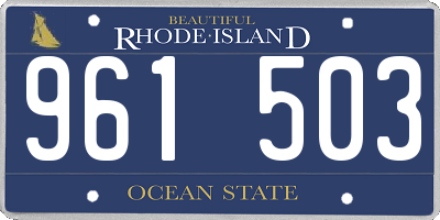 RI license plate 961503