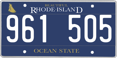 RI license plate 961505